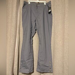 Jaanuu Gray scrub flare Pants with Gold Button Detail